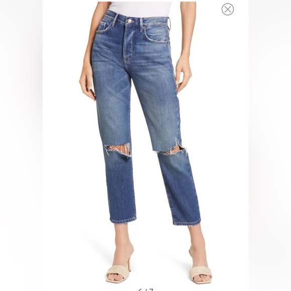 Frame le original triple needle straight high rise jeans - Picture 1 of 11